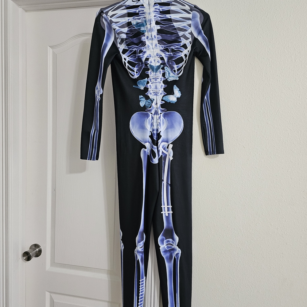 Skeleton Print Black Jumpsuit
